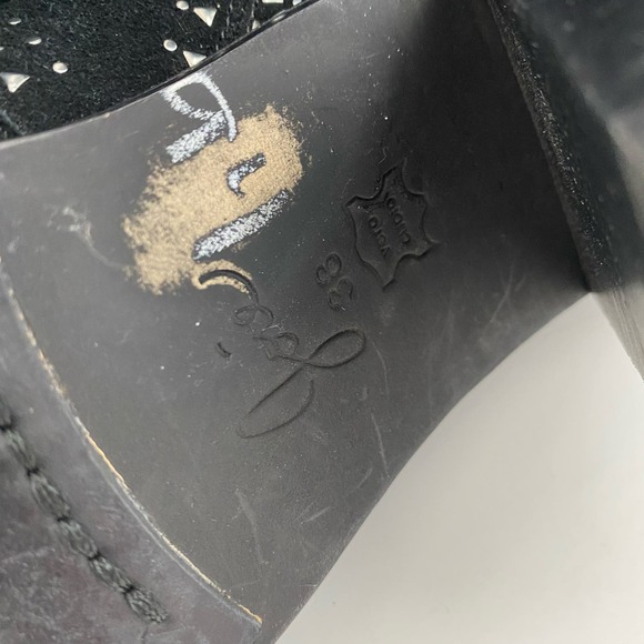 Joie Monte Black Suede Studded Western Ankle Boots Size 7.5 - Picture 6 of 6